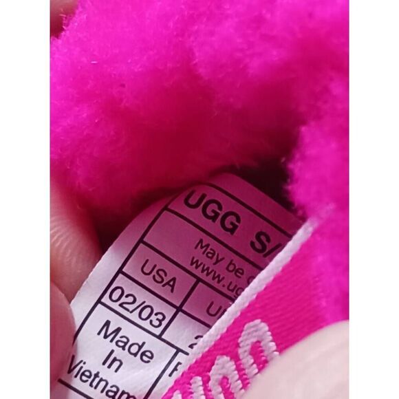 Infant girls 2 / 3 month ugg sherpa fluff yeah slingback slippers - Picture 5 of 8